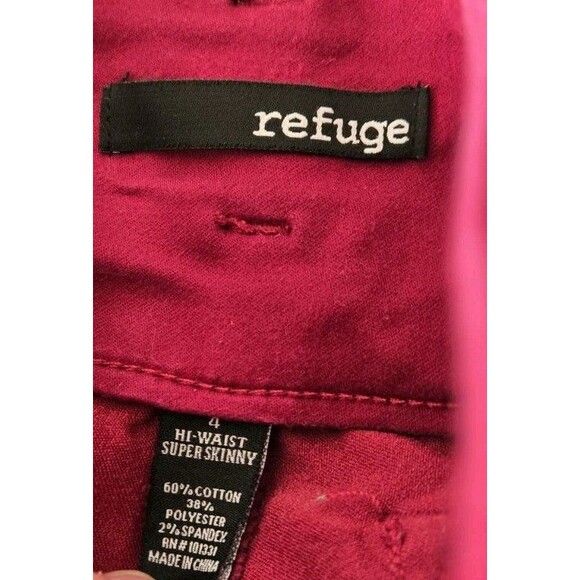 Refuge Hi - Waist Super Skinny Jeggings Pants Womens Size 4 Maroon Burgandy Red - Picture 8 of 13
